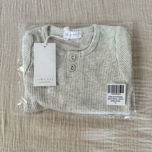 NWT Jamie Kay 1Y essential bodysuit in color: oatmeal melange